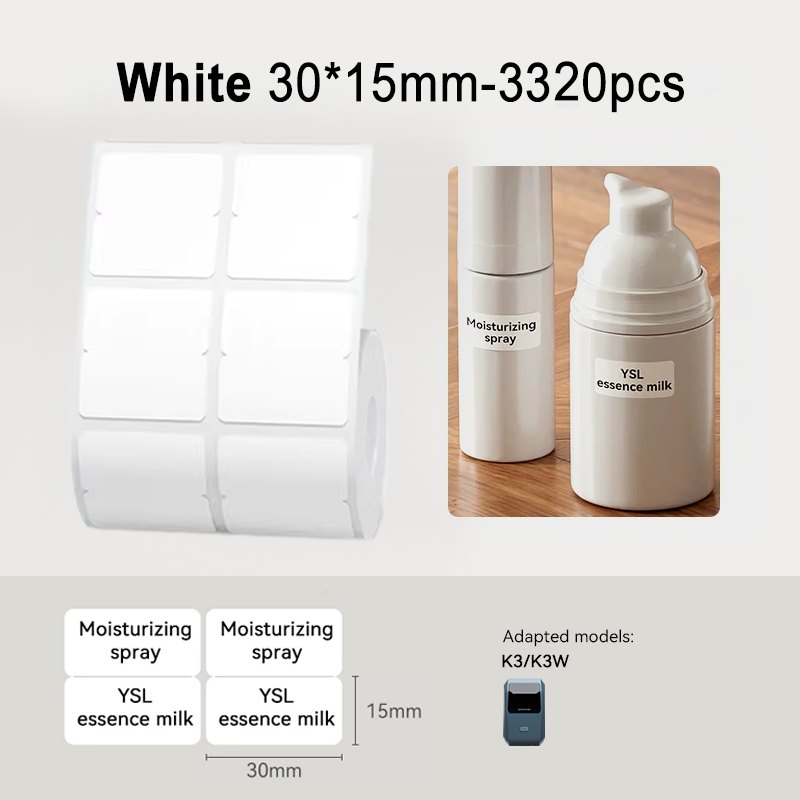 NIIMBOT K3 Label Sticker, Waterproof Thermal Paper Desktop Printer Refill Air Waybill Price Tag Roll