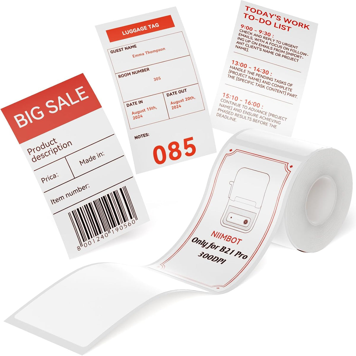 NIIMBOT Dual Colour Label Sticker for B1 Pro, B2 Pro, B21 Pro