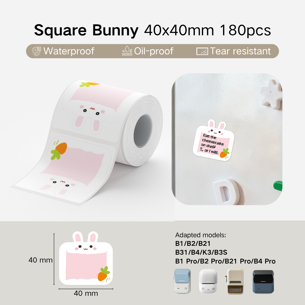 NIIMBOT Cartoon Label Sticker for B1, B2, B21, B31, B4, B1 Pro, B2 Pro, B21 Pro, B4 Pro