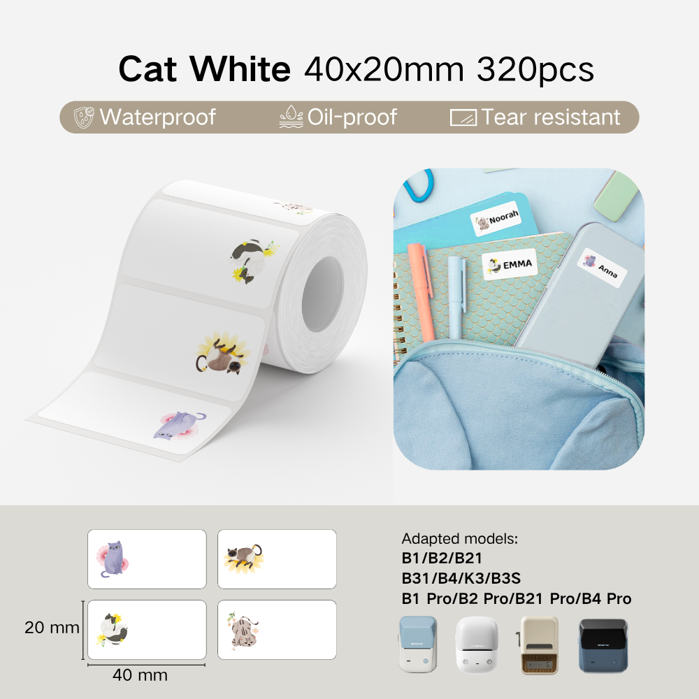 NIIMBOT Cartoon Label Sticker for B1, B2, B21, B31, B4, B1 Pro, B2 Pro, B21 Pro, B4 Pro