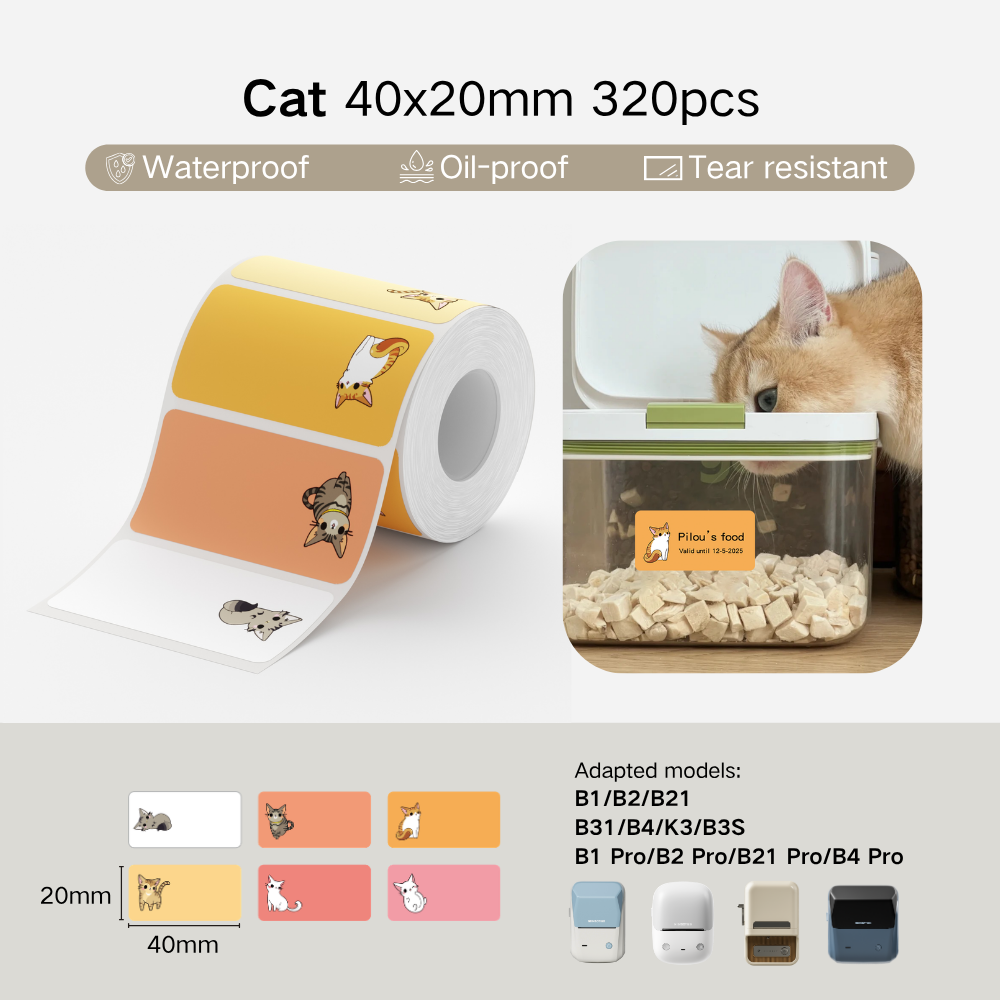 NIIMBOT Cartoon Label Sticker for B1, B2, B21, B31, B4, B1 Pro, B2 Pro, B21 Pro, B4 Pro