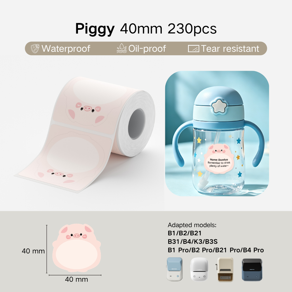 NIIMBOT Cartoon Label Sticker for B1, B2, B21, B31, B4, B1 Pro, B2 Pro, B21 Pro, B4 Pro