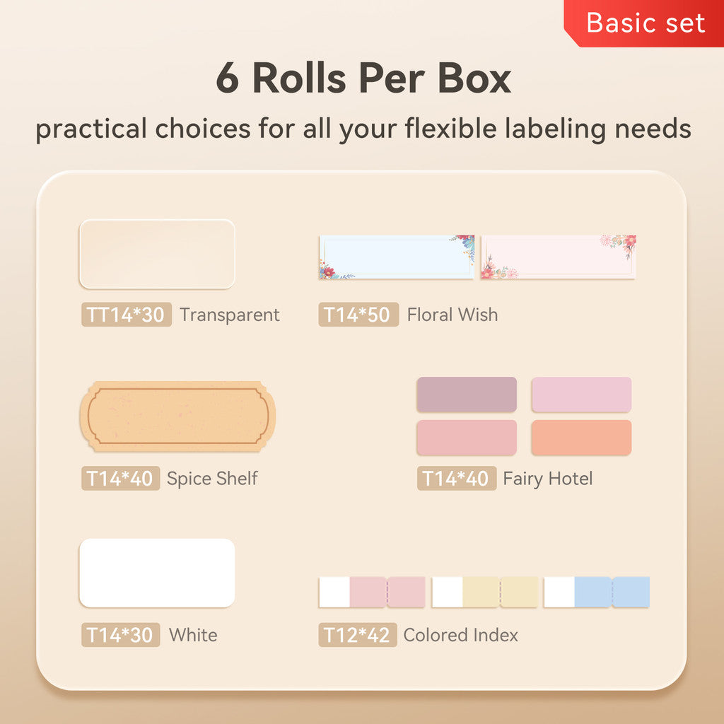 NIIMBOT Tag Master Label Sticker Set 6-roll and 9-roll Pack For D110 / D11 / D101 / H1S Refill Paper