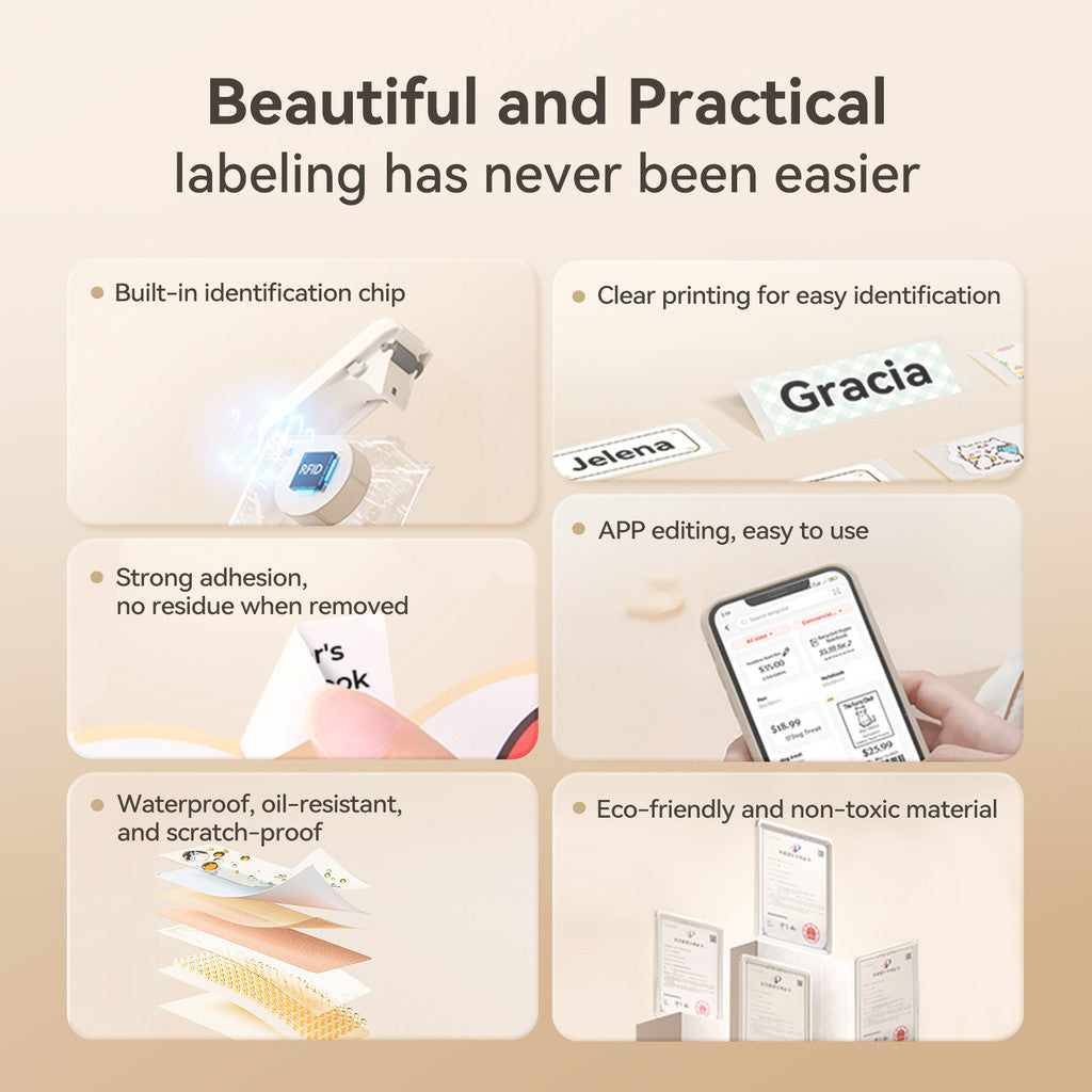 NIIMBOT Tag Master Label Sticker Set 6-roll and 9-roll Pack For D110 / D11 / D101 / H1S Refill Paper