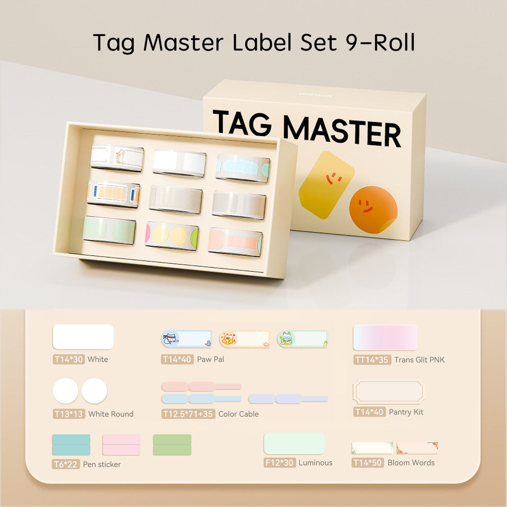 NIIMBOT Tag Master Label Sticker Set 6-roll and 9-roll Pack For D110 / D11 / D101 / H1S Refill Paper