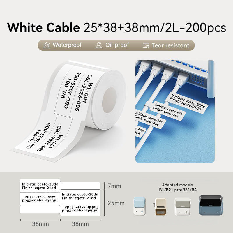 NIIMBOT Cable Tag for B1 B2 B21 B1 Pro B2 Pro B21 Pro B31 B4 K3