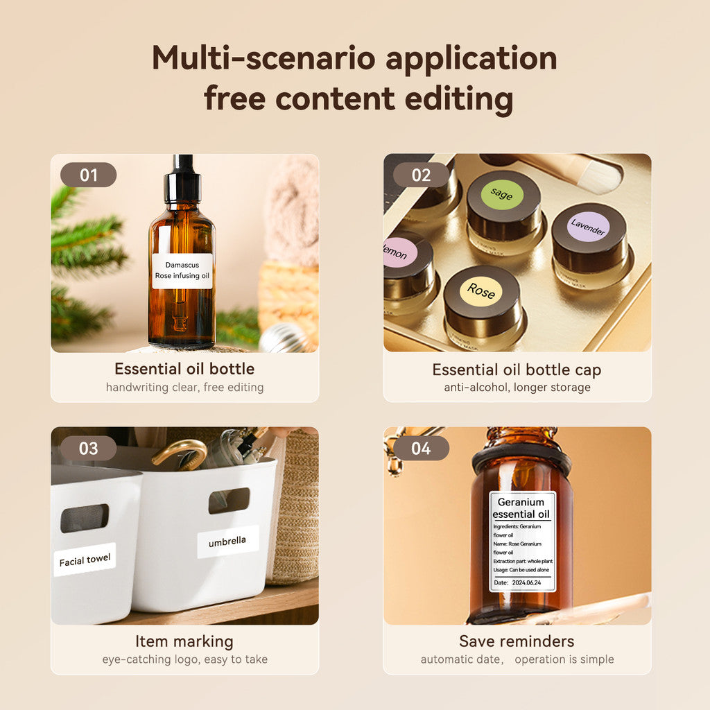 NIIMBOT M2 Self-Laminating Label Sticker for Essential Oils Perfumes Cosmetics Waterproof Oil-Proof