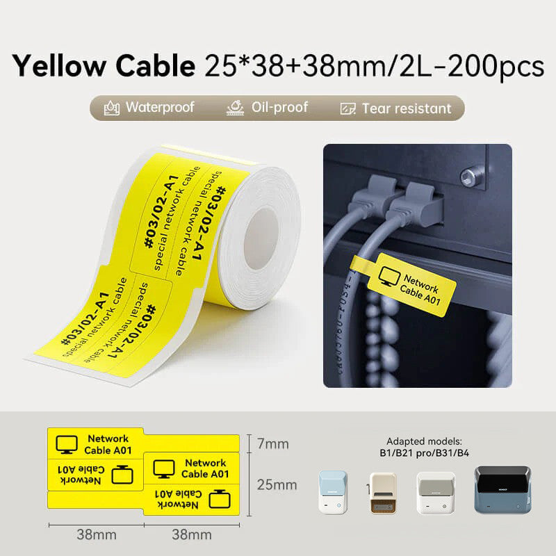 NIIMBOT Cable Tag for B1 B2 B21 B1 Pro B2 Pro B21 Pro B31 B4 K3