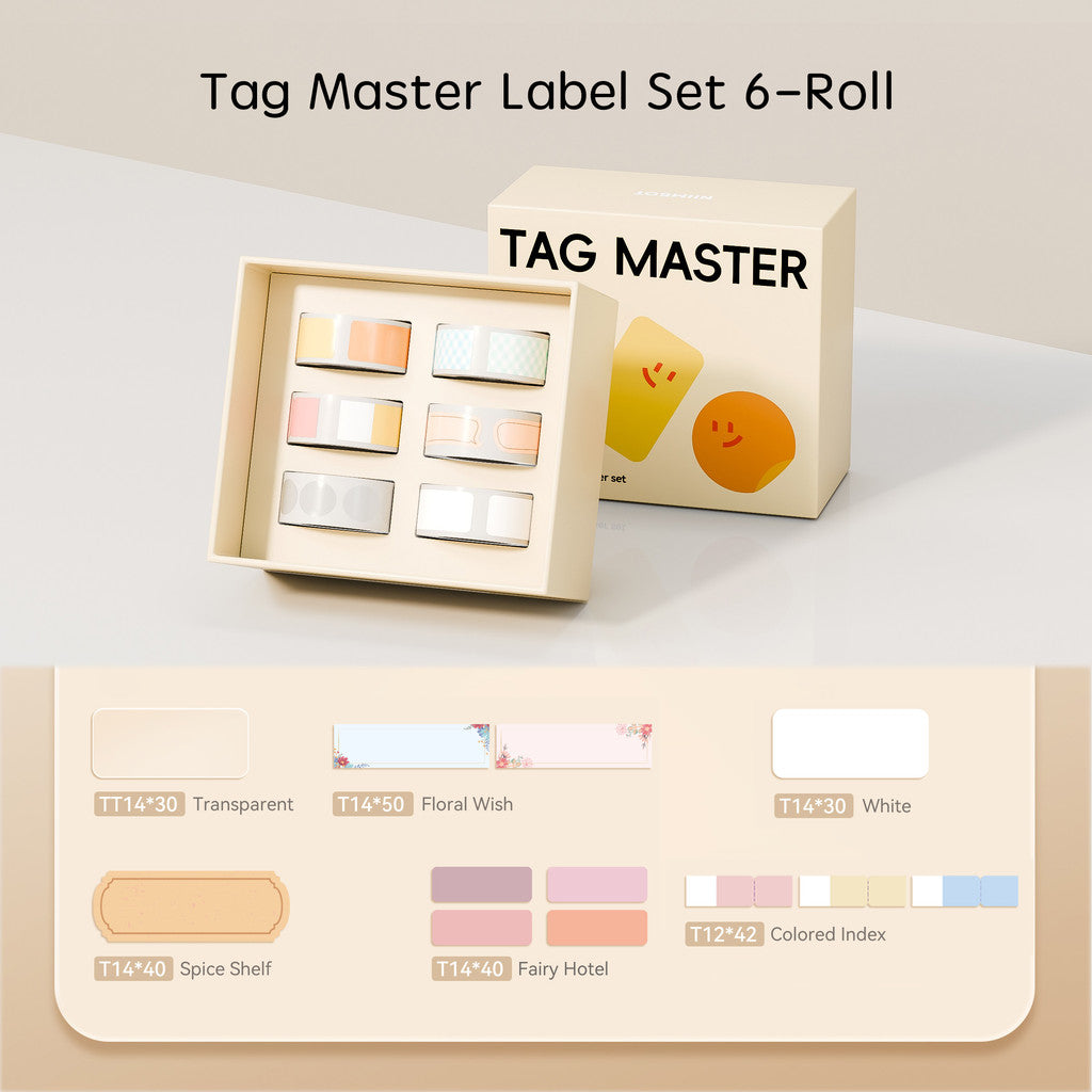 NIIMBOT Tag Master Label Sticker Set 6-roll and 9-roll Pack For D110 / D11 / D101 / H1S Refill Paper