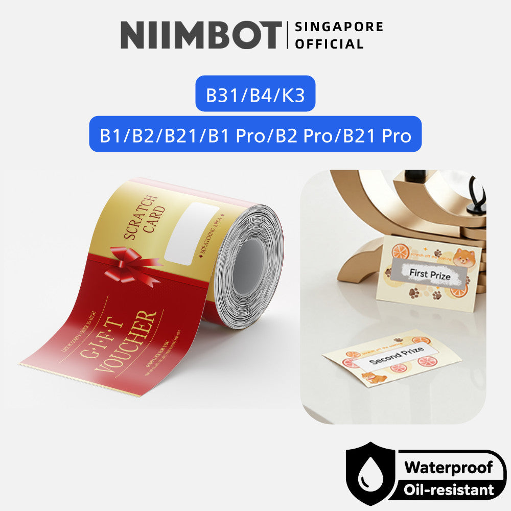 NIIMBOT Scratch Off Label Sticker Lucky Draws Card Coupon for B1 B2 B21 B1 Pro B2 Pro B21 Pro B31 B4