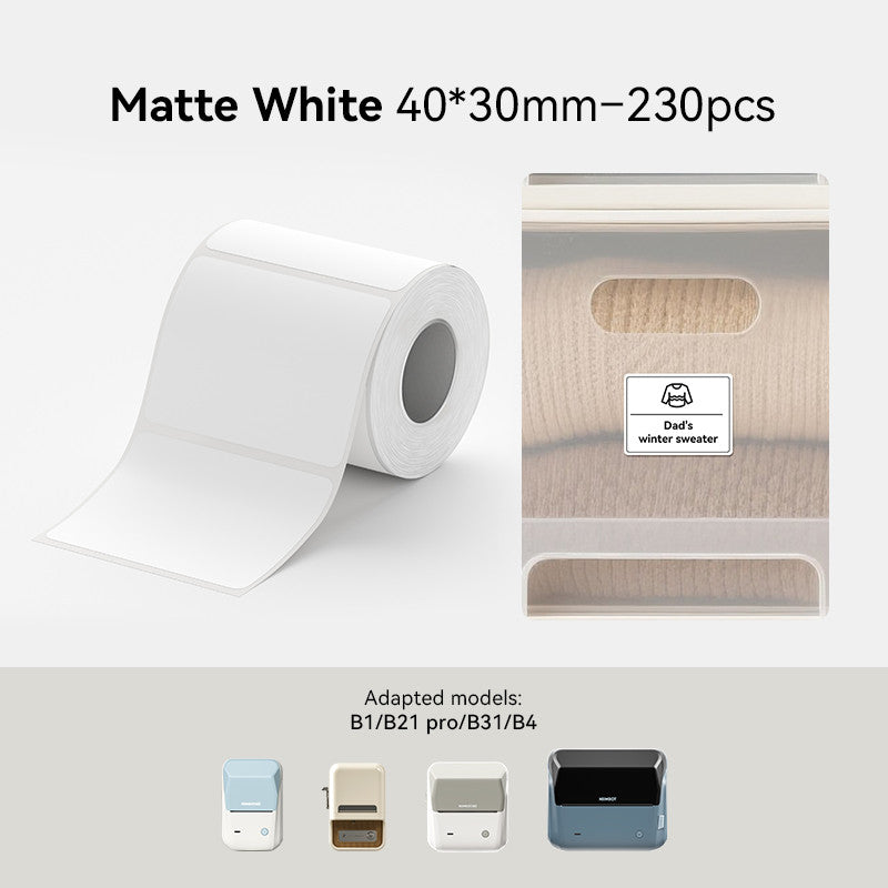 NIIMBOT Matte Label Writable Sticker for B1 B2 B21 B1 Pro B2 Pro B21 Pro B31 B4 K3