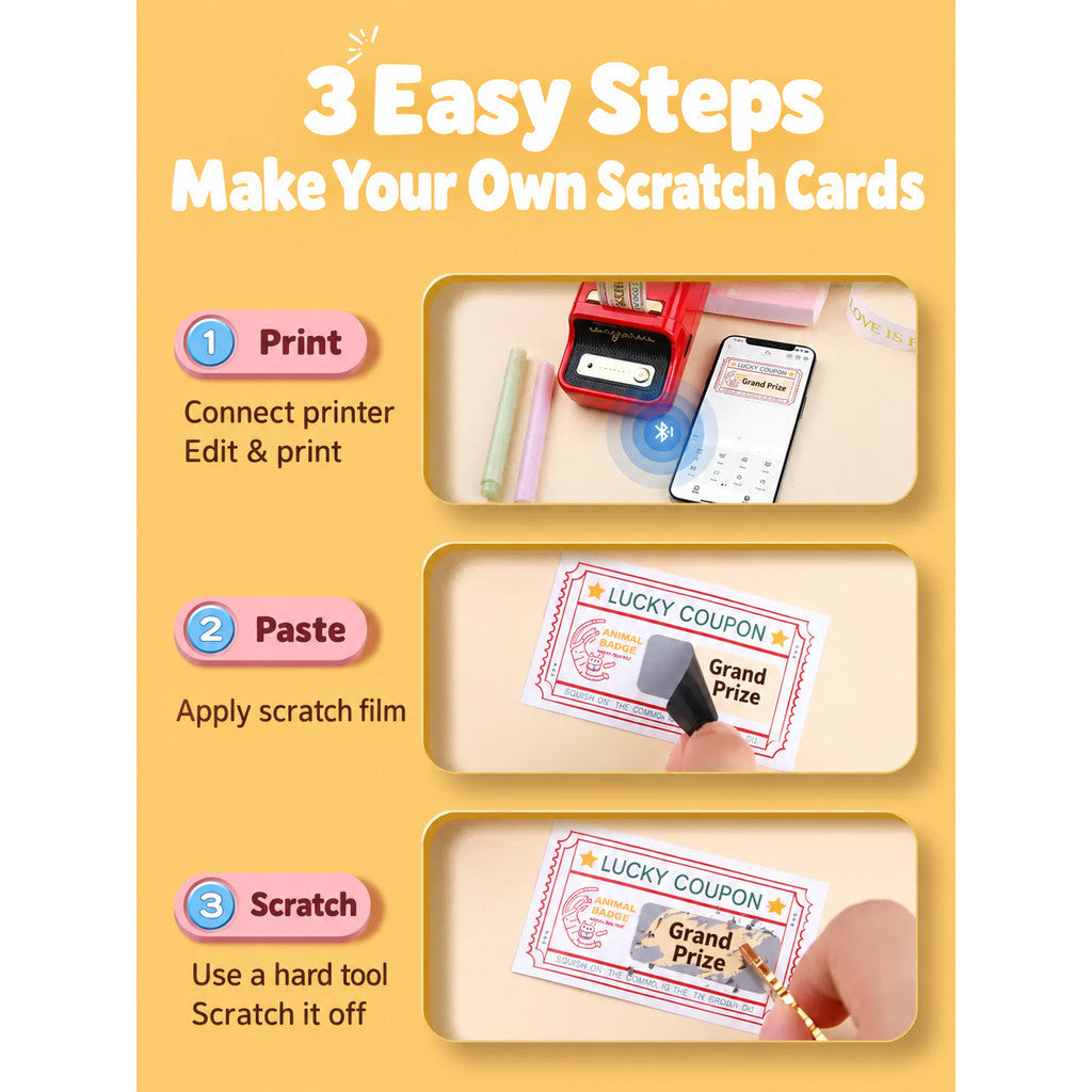 NIIMBOT Scratch Off Label Sticker Lucky Draws Card Coupon for B1 B2 B21 B1 Pro B2 Pro B21 Pro B31 B4