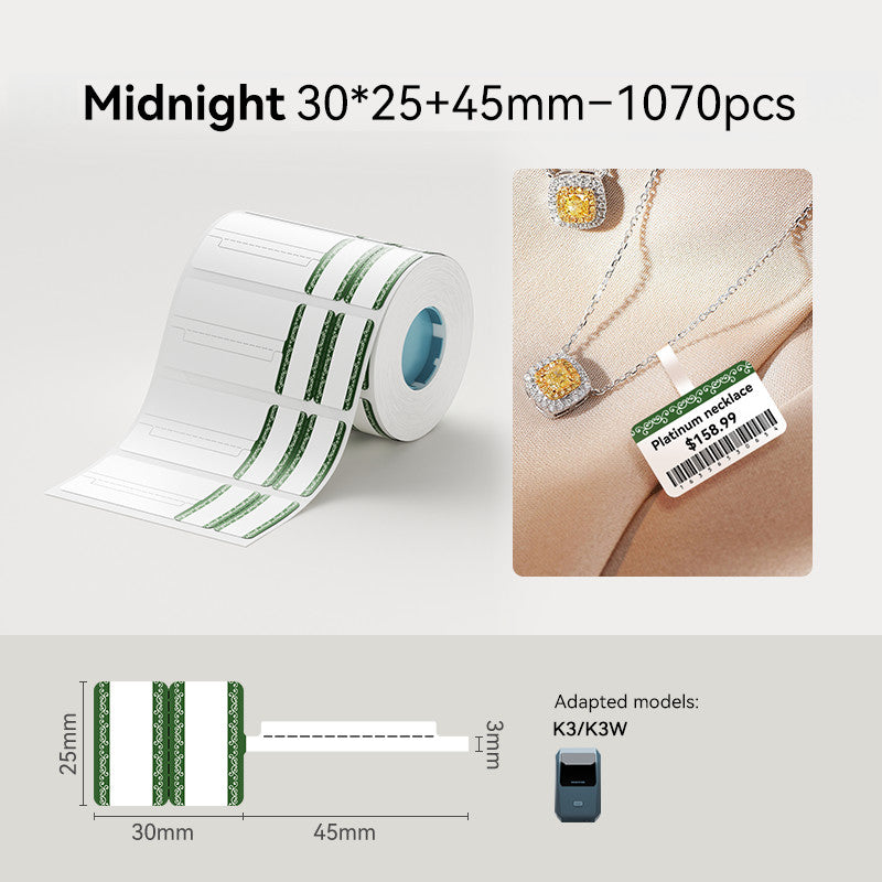 NIIMBOT K3 Label Sticker, Waterproof Thermal Paper Desktop Printer Refill Air Waybill Price Tag Roll