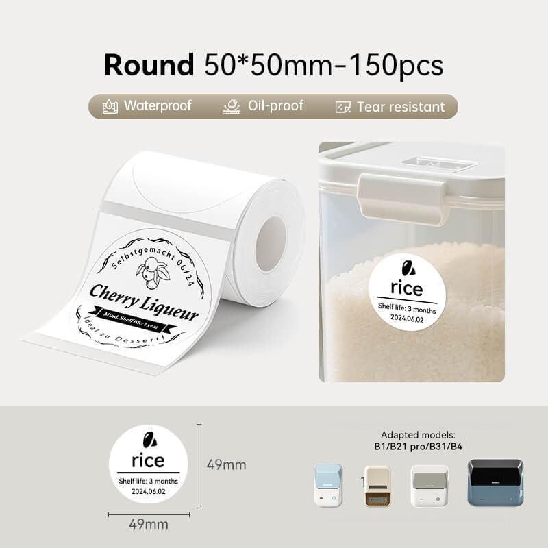 NIIMBOT Round Sticker for B1 B2 B21 B1 Pro B2 Pro B21 Pro B31 B4 K3