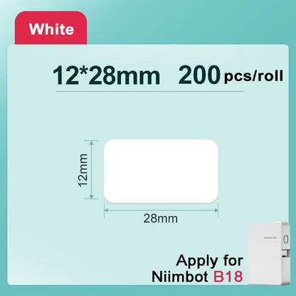 [for B18 N1] [White Series] NIIMBOT Thermal Label Stickers for B18, Waterproof Anti-Oil Scratch-Resistant Paper