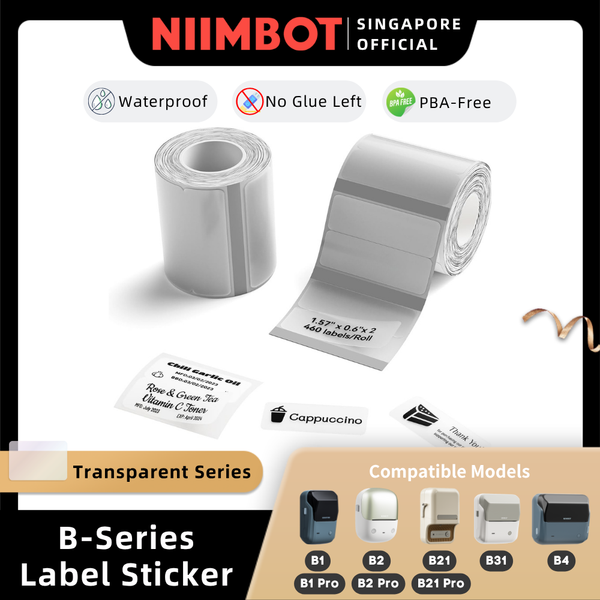 NIIMBOT Transparent Label for B1 B2 B21 B1 Pro B2 Pro B21 Pro B31 B4 K3