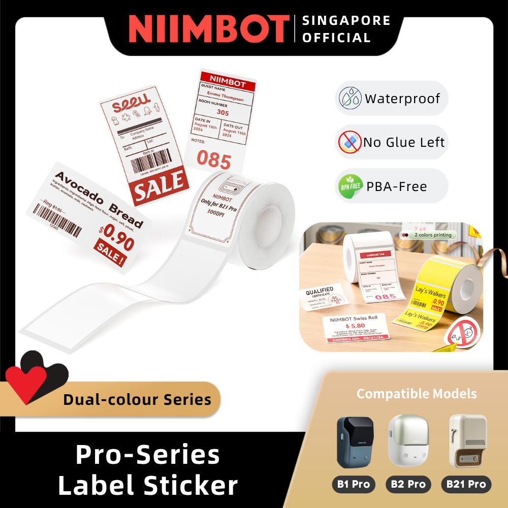 NIIMBOT Dual Colour Label Sticker for B1 Pro, B2 Pro, B21 Pro