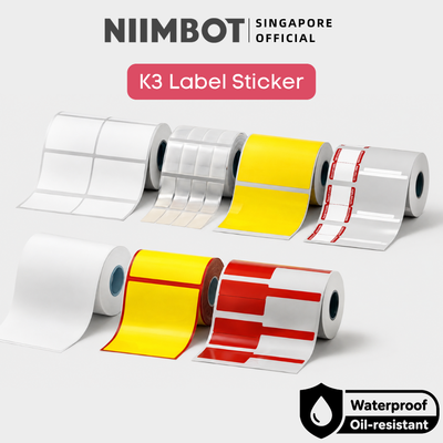 NIIMBOT K3 Label Sticker, Waterproof Thermal Paper Desktop Printer Refill Air Waybill Price Tag Roll