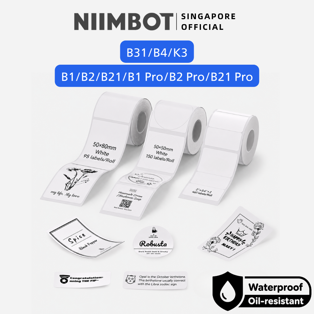 NIIMBOT White Label Sticker for B1 B21 PRO B31 B4