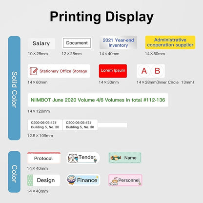 [for B18 N1] [White Series] NIIMBOT Thermal Label Stickers for B18, Waterproof Anti-Oil Scratch-Resistant Paper