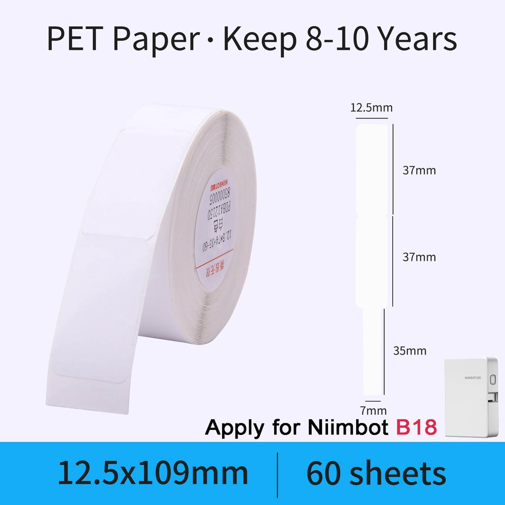 [for B18 N1] [Cabel Sticker Series] NIIMBOT Thermal Label Stickers for B18, Waterproof Anti-Oil Scratch-Resistant Paper