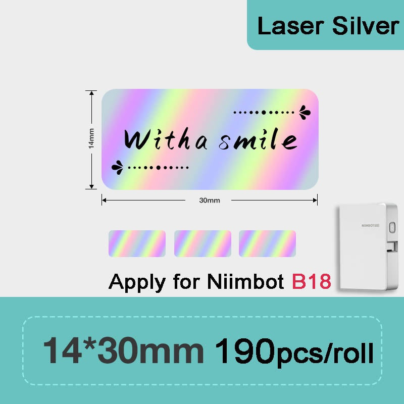 [for B18 N1] [Colourful Series] NIIMBOT Thermal Label Stickers for B18, Waterproof Anti-Oil Scratch-Resistant Paper