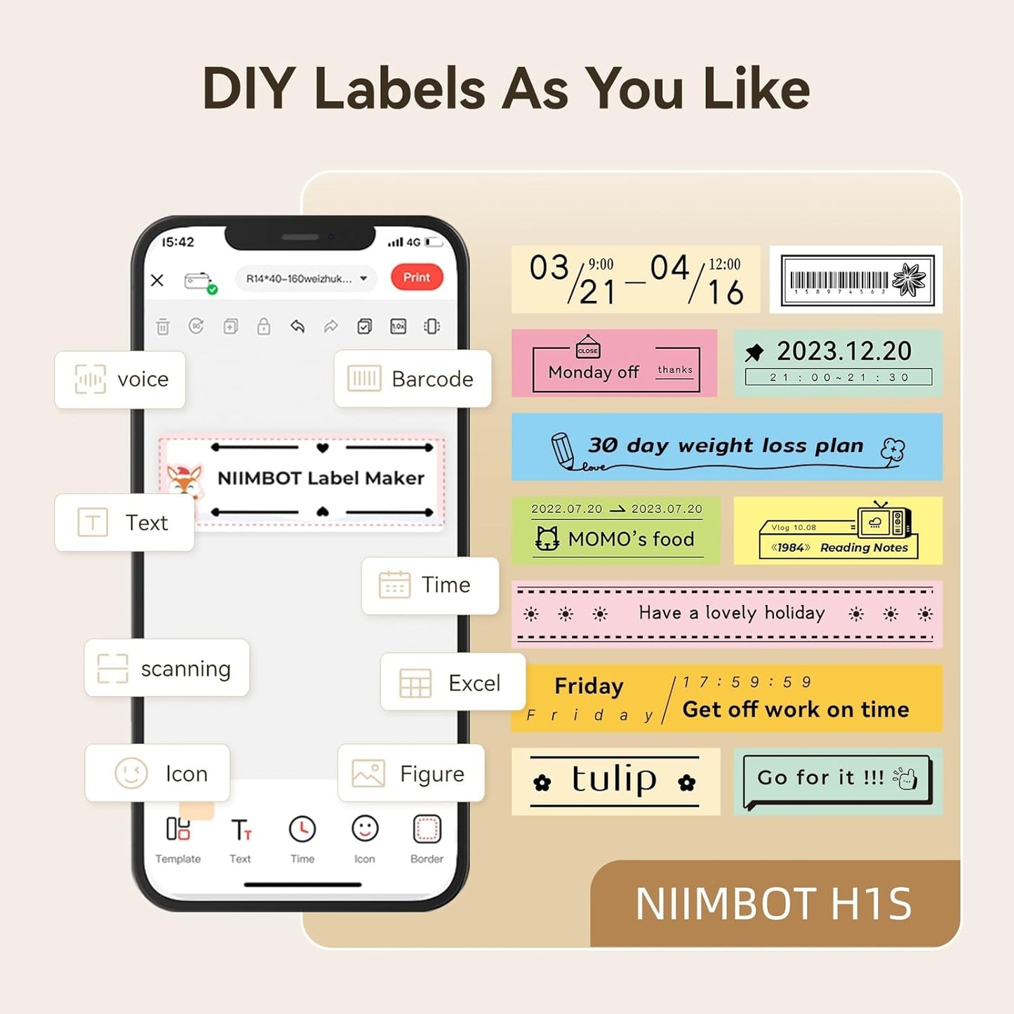 NIIMBOT H1S Continuous Label Maker