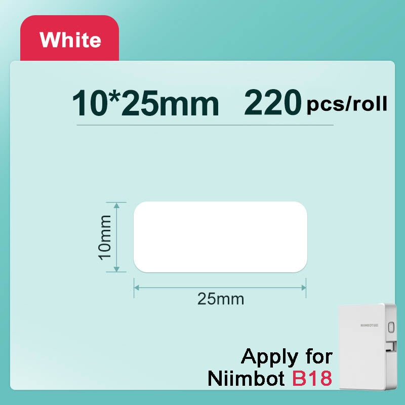 [for B18 N1] [White Series] NIIMBOT Thermal Label Stickers for B18, Waterproof Anti-Oil Scratch-Resistant Paper