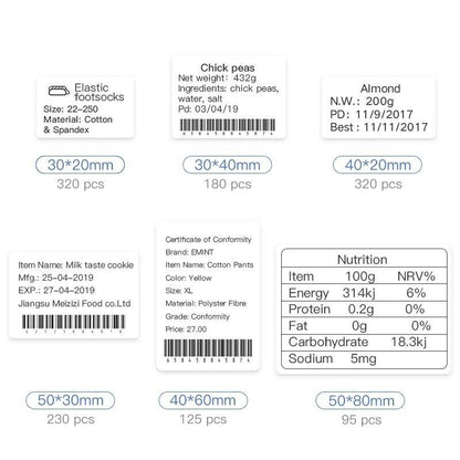 [for B21 B1 B31 B3S] [White Series] NIIMBOT White Label Sticker, Waterproof Refill Thermal Label Paper