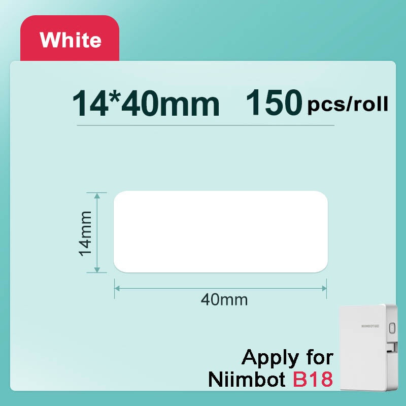 [for B18 N1] [White Series] NIIMBOT Thermal Label Stickers for B18, Waterproof Anti-Oil Scratch-Resistant Paper