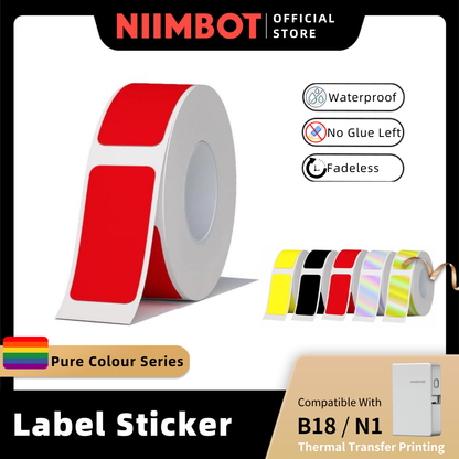 [for B18 N1] [Colourful Series] NIIMBOT Thermal Label Stickers for B18, Waterproof Anti-Oil Scratch-Resistant Paper