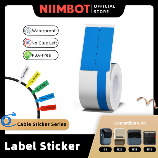 [for B21 B1 B31 B3S] [Cable Series] NIIMBOT Cable Label Sticker Waterproof Thermal Wire Label Paper with Self-Adhesive