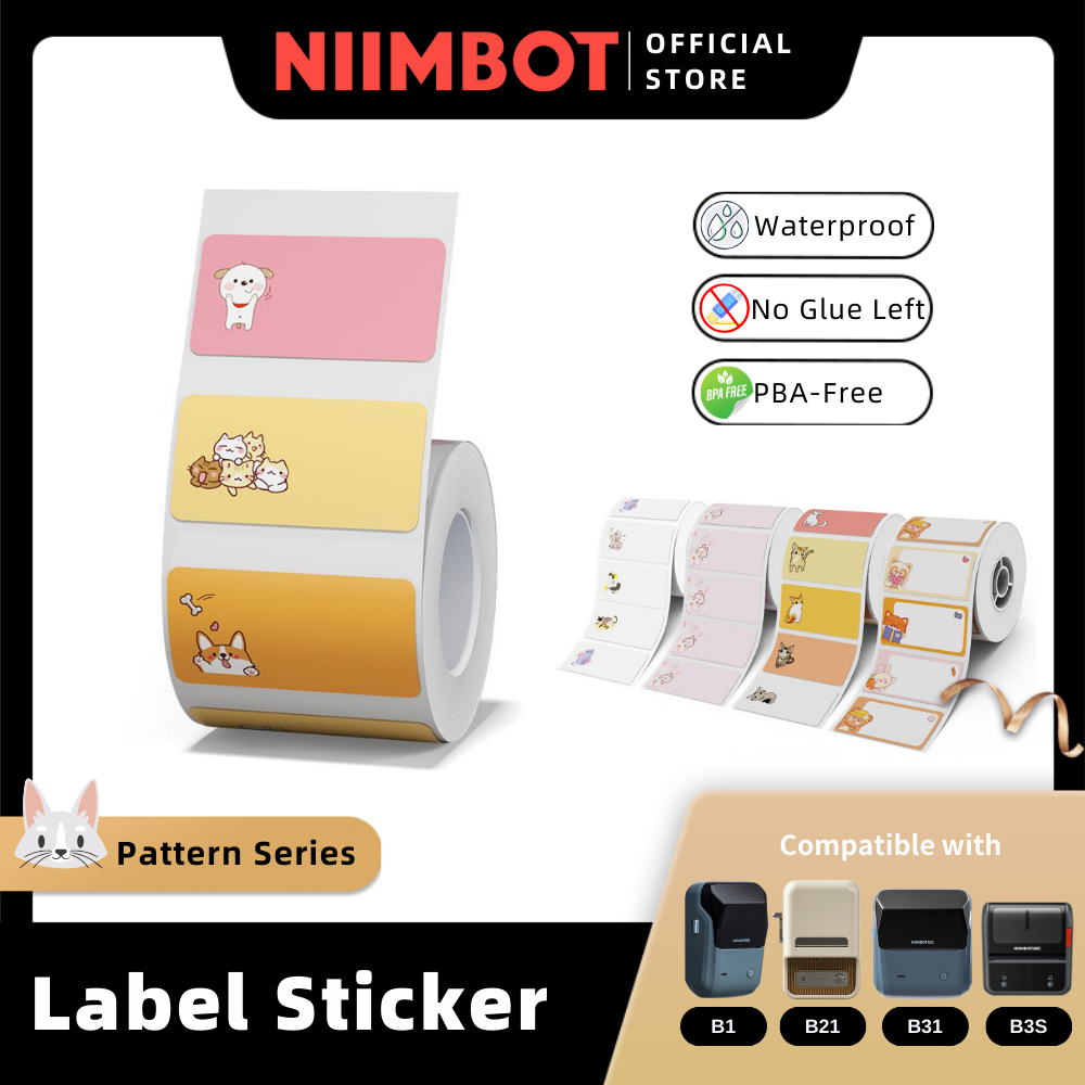 [for B21 B1 B31 B3S] [Pattern Series] NIIMBOT Label Sticker Waterproof Thermal Paper with Self-Adhesive