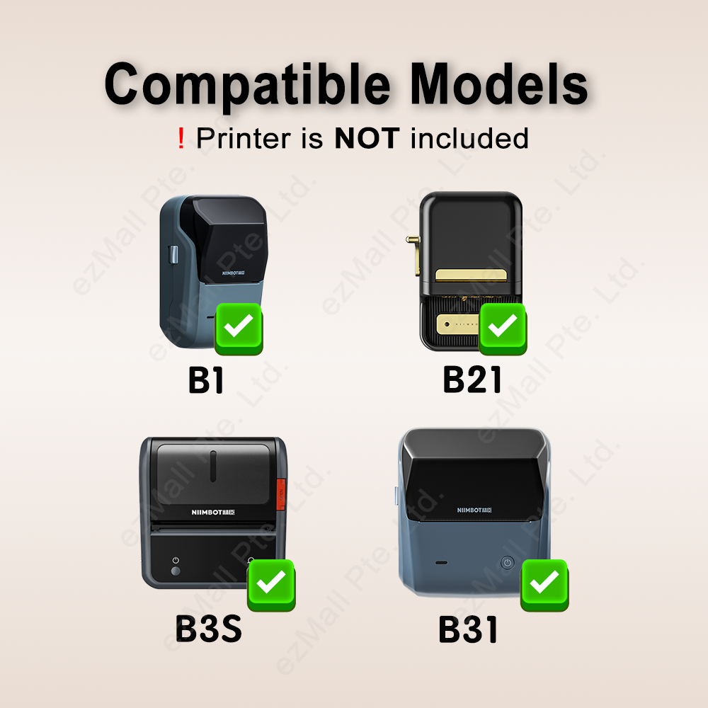 [for B21 B1 B31 B3S] [White Series] NIIMBOT White Label Sticker, Waterproof Refill Thermal Label Paper