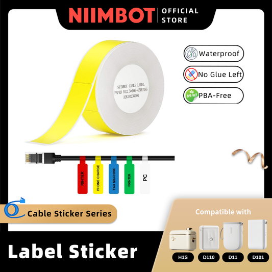 [for D11 D11H D110 D110M D101 H1S] [Cable Label Series] NIIMBOT Cable Lable Tape Cord Sticker Paper Tag