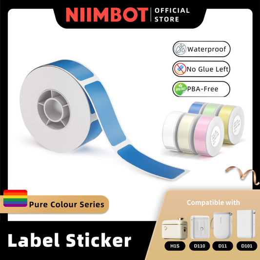 [for D11 D11H D110 D110M D101 H1S] [Pure Colour Series] NIIMBOT Colourful Thermal Label Sticker Paper