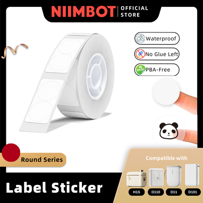 [for D11 D11H D110 D110M D101 H1S] [Round Series] NIIMBOT Thermal Label Stickers Round Series with Self-Adhesive