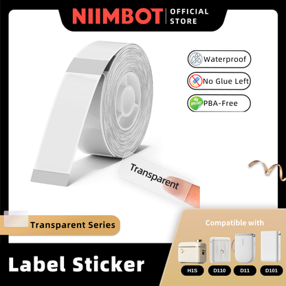 NIIMBOT Transparent, for D11/D110/D101/H1S/D11H/D110M Clear Refill Paper Label Waterproof Sticker