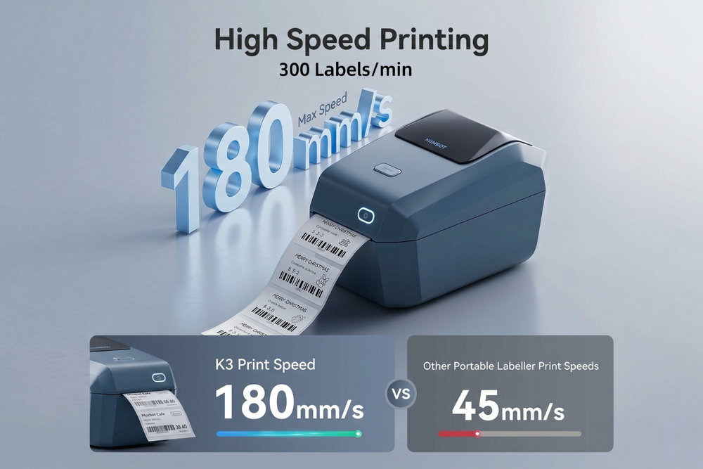 180mm/s. 150 labels a minute.