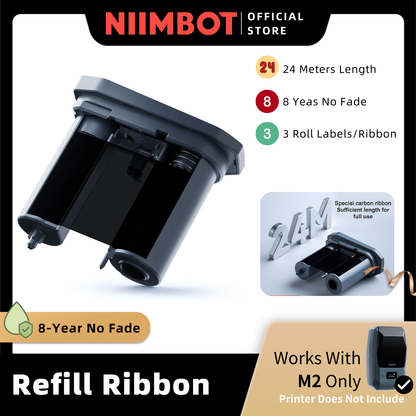 NIIMBOT Refill Ribbon for M2, Thermal Transfer Label Printer Replacement Labeling Tapes 24 Meters