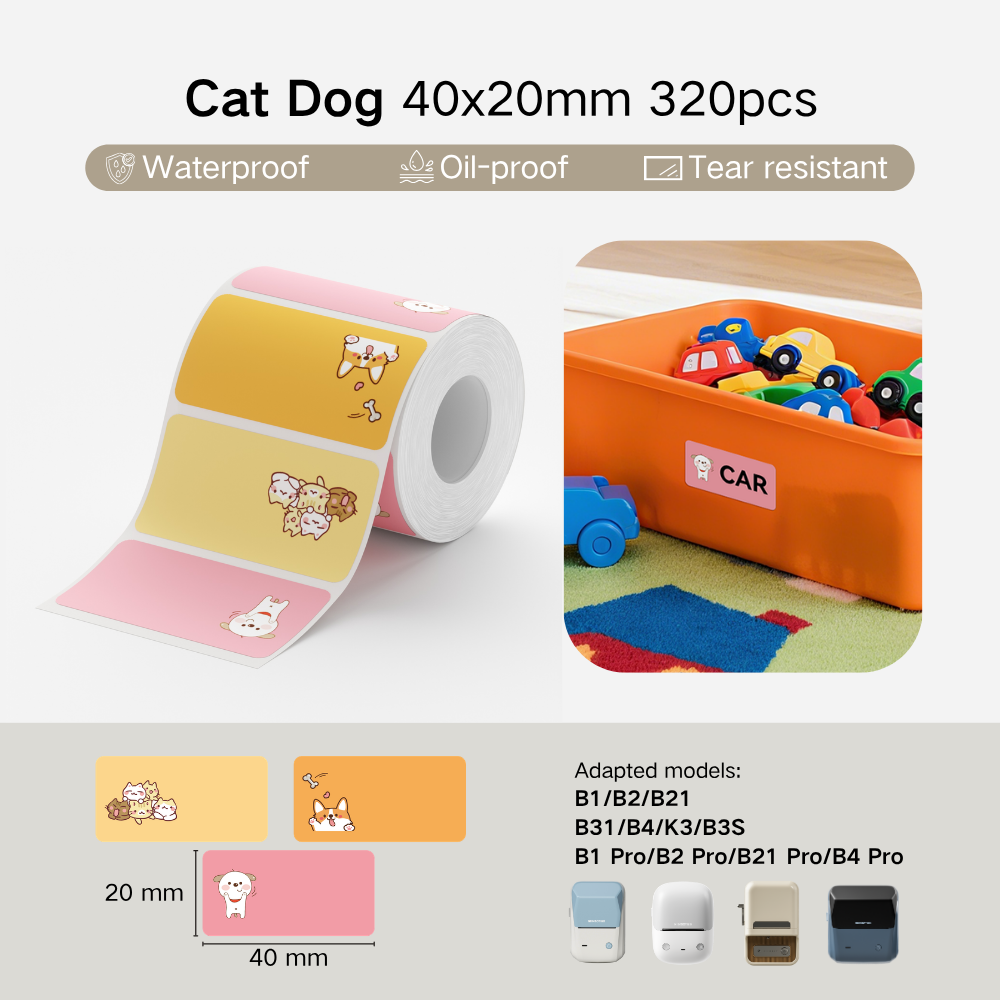 NIIMBOT Cartoon Label Sticker for B1, B2, B21, B31, B4, B1 Pro, B2 Pro, B21 Pro, B4 Pro