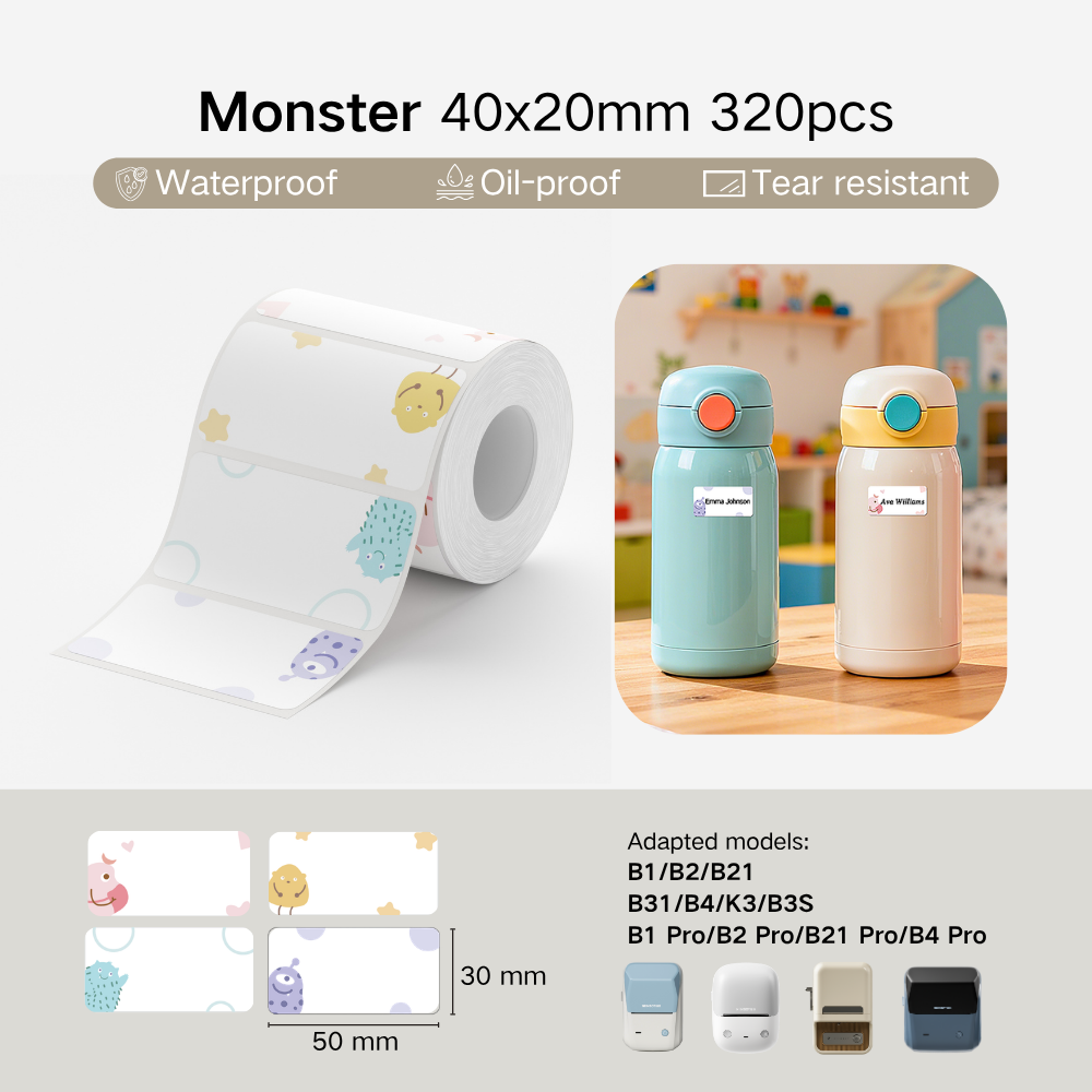 NIIMBOT Cartoon Label Sticker for B1, B2, B21, B31, B4, B1 Pro, B2 Pro, B21 Pro, B4 Pro