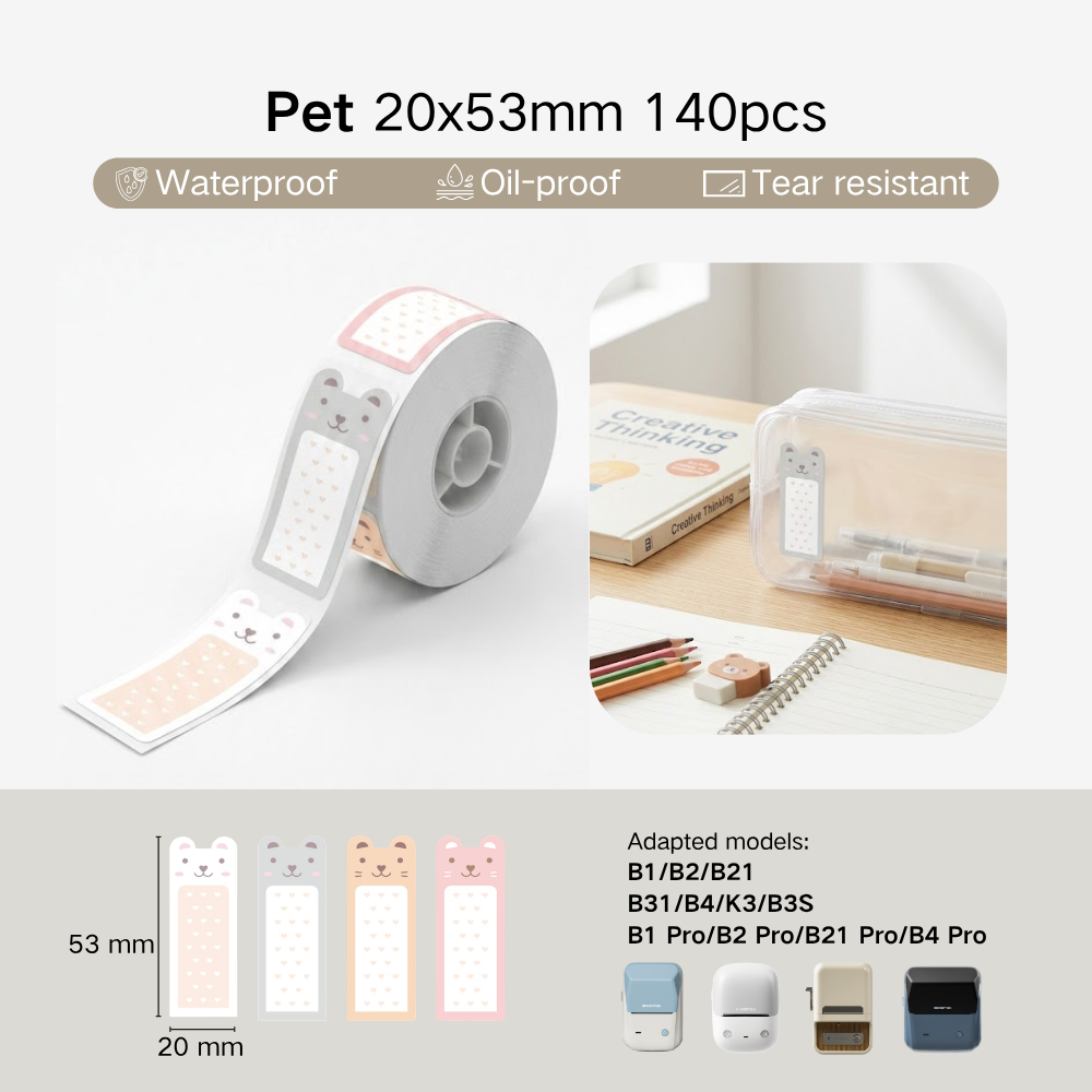 NIIMBOT Cartoon Label Sticker for B1, B2, B21, B31, B4, B1 Pro, B2 Pro, B21 Pro, B4 Pro