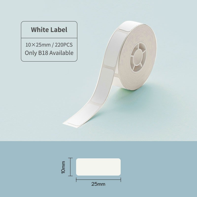 [for B18 N1] [White Series] NIIMBOT Thermal Label Stickers for B18, Waterproof Anti-Oil Scratch-Resistant Paper