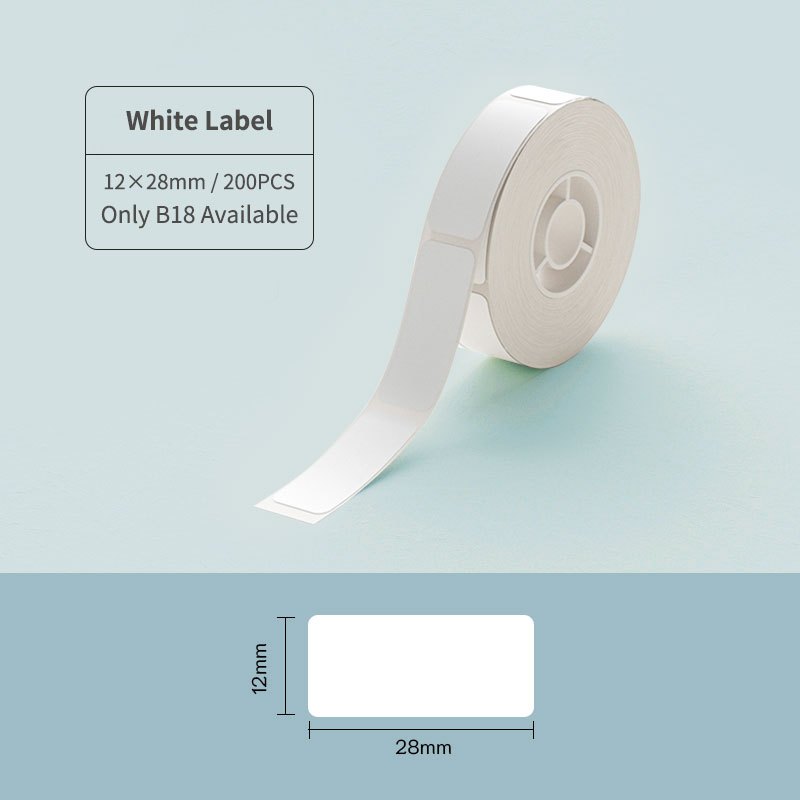 [for B18 N1] [White Series] NIIMBOT Thermal Label Stickers for B18, Waterproof Anti-Oil Scratch-Resistant Paper