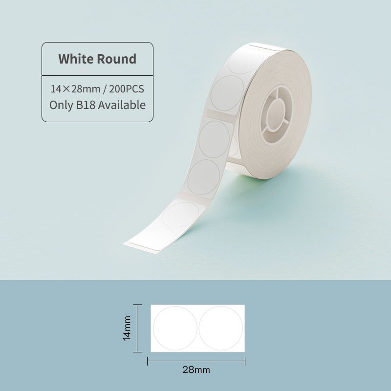 [for B18 N1] [Round Series] NIIMBOT Thermal Label Stickers for B18, Waterproof Anti-Oil Scratch-Resistant Niimbot B18 Paper