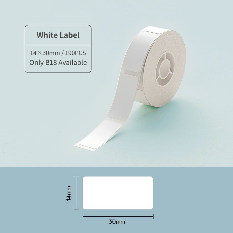 [for B18 N1] [White Series] NIIMBOT Thermal Label Stickers for B18, Waterproof Anti-Oil Scratch-Resistant Paper