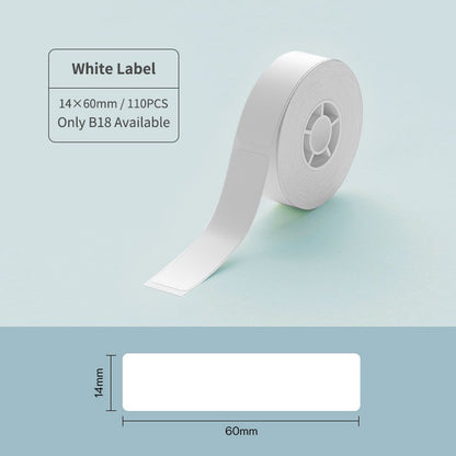 [for B18 N1] [White Series] NIIMBOT Thermal Label Stickers for B18, Waterproof Anti-Oil Scratch-Resistant Paper