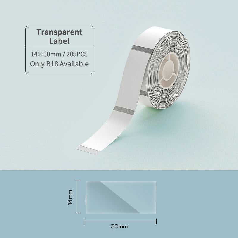 [for B18 N1] [Transparent Series] NIIMBOT Thermal Label Stickers for B18, Waterproof Anti-Oil Scratch-Resistant Paper