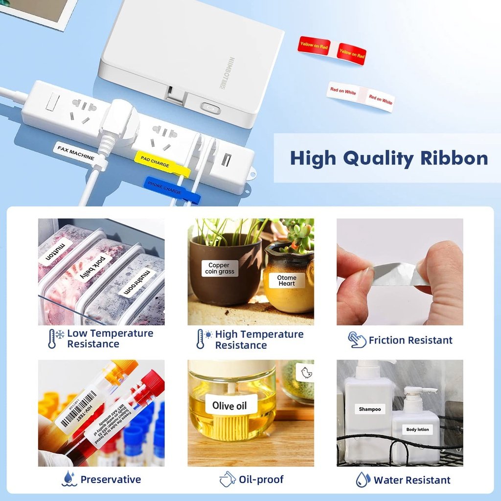 NIIMBOT Ribbon for B18 N1, Replacement Refill Tapes for Thermal Transfer Label Printer B18, Legible Printing, Long Lasting